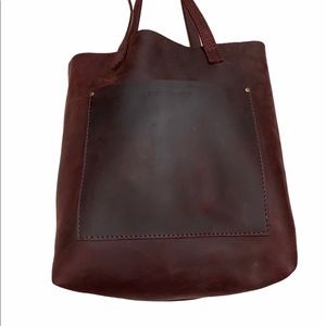 EUC Portland Leather Goods Med Tote Crossbody Merlot